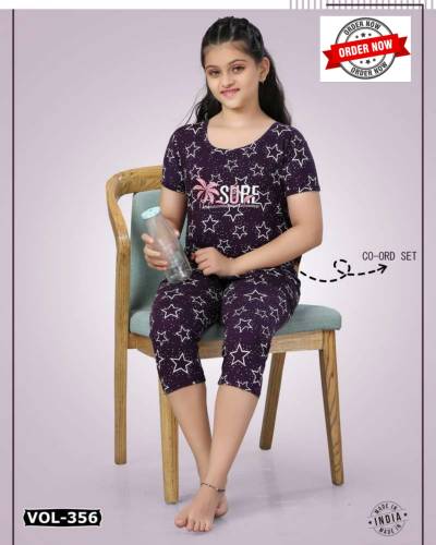 KIDS CAPRI VOL. DN-356-NS BY SUMMER SPECIAL DESIGNER NIGHT SUIT WHOLESALER IN INDIA